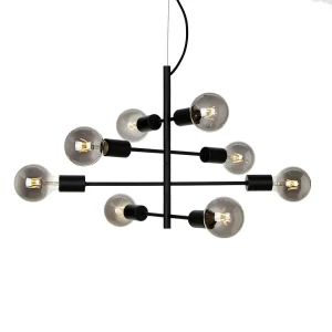 Lampa wisząca loftowa czarna 8-punktowa PND-02431-8-BL z serii Portel - Lampy Italux
