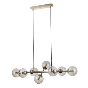 Lampa wisząca mosiężna 8-punktowa ze szklanymi kloszami PND-2244-8A-GD z serii Erimida - Lampy Italux