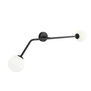 Aldex Kinkiet metalowy czarno-biały poziomy 1064D1 z serii PURE BLACK