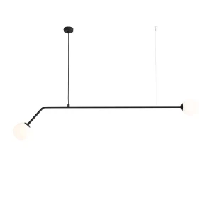 Aldex Lampa wisząca metalowa czarno-biała 2-punktowa 1064H1 z serii PURE BLACK