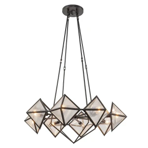 Lampa wisząca metalowa czarna 8-punktowa QN-CAIRO8-UBZ-CR z serii CAIRO