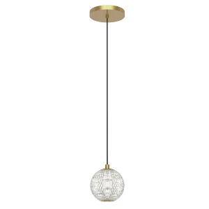 Lampa wisząca metalowa mosiężna ze szkłem QN-MARNI-1P-NBR z serii MARNI