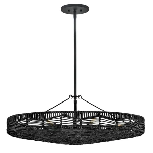 Lampa wisząca metalowa czarna 6-punktowa QN-OPHELIA-6P-BK-BK z serii Ophelia