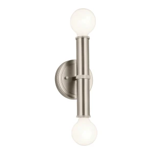 Kinkiet metalowy srebrny 2-punktowy IP44 QN-TORCHE-2W-BN z serii TORCHE
