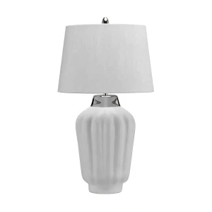 Lampa stołowa Bexley biała/ polerowany nikiel QN-BEXLEY-TL-WPN - Quintiesse