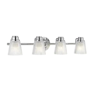 Kinkiet nowoczesny Hudson polerowany chrom QN-HUDSON4-BATH - Quintiesse