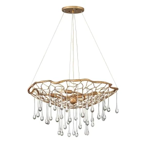 Lampa stylowa wisząca Laguna oksydowane złoto QN-LAGUNA-4P - Quintiesse