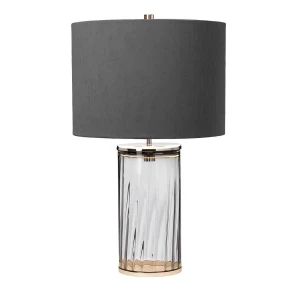 Lampa stołowa Reno przydymione szkło/ polerowany nikiel QN-RENO-SMOKE-PN - Quintiesse