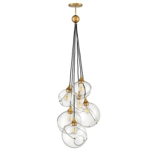 Lampa loft wisząca Skye stary mosiądz QN-SKYE-6P - Quintiesse