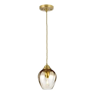 Lampa wisząca nowoczesna Tiber szczotkowany mosiądz QN-TIBER-P-AMBER - Quintiesse