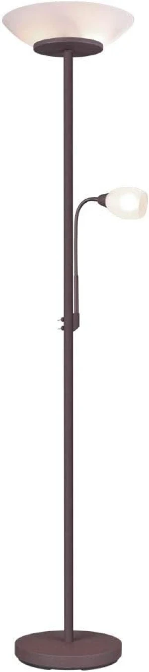 Lampa podłogowa do czytania klasyczna do salonu E27 + ruchome E14 kolor miedziany GERRY R40063124 - RL