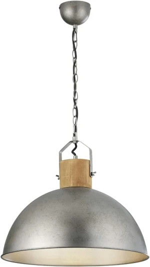 Lampa loft wisząca nikiel matowy antyczny + drewno DELHI 303400167 - Trio