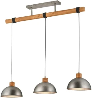 Lampa nad stół loft wisząca drewno+antyczny nikiel DELHI 303400367 - Trio