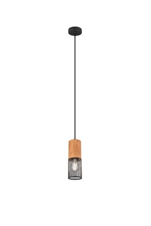 Lampa wisząca drewno + metal E27 TOSH 304300132 - Trio