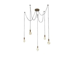 Lampa wisząca pająk miedziana do salonu CORD 310100562 - Trio - Outlet