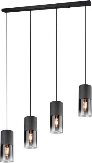 Lampa wisząca nowoczesna czarne dymione szkło 4 klosze ROBIN 310600432 - Trio