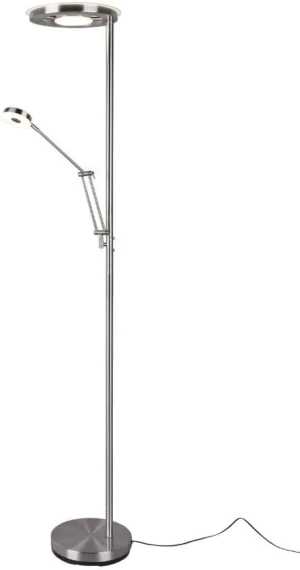 Lampa podłogowa do salonu z lampką  LED 32W+6W CCT+DIM do czytania nikiel BARRIE 424210307 - Trio