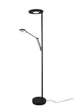 Lampa podłogowa do salonu z lampką LED 32W+6W CCT+DIM do czytania czarna BARRIE 424210332 - Trio