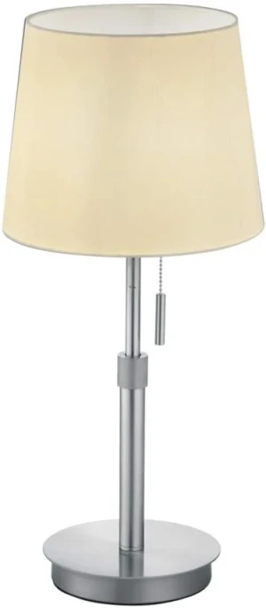 Lampa stołowa z regulowaną wysokością nikiel mat + biały abażur LYON 509100107 - Trio