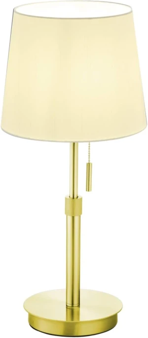 Lampa stołowa mosiądz matowy + biały abażur LYON 509100108 - Trio