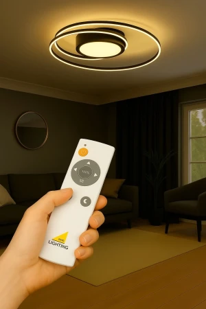 Lampa sufitowa designerska do salonu na pilota CCT+DIM 56W LED YAVA 672310232 - Trio