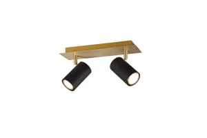 Kinkiet nowoczesny czarno-złoty 2 reflektory MARLEY 802400280 - Trio