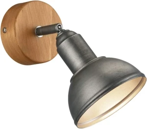 Kinkiet loft drewno + nikiel matowy antyczny 1xE14 DELHI 803400167 - Trio