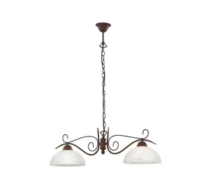 Lampa wisząca żyrandol klasyczny retro 2 punktowy rdzawy COUNTRY R3432-24 - RL