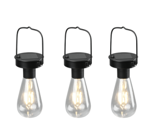 Lampy ogrodowe trzy żarówki solarne do powieszenia 3000K 3x1W CAMPUS R35146132 - RL