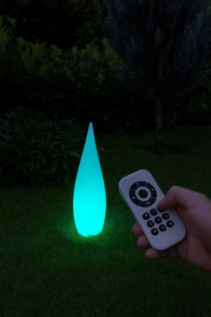 Lampa zewnętrzna przenośna na pilota RGBW + ściemniacz IP44 ładowana USB PALMAS R45101101 - RL