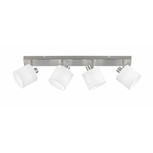 Reflektor sufitowy listwa nikiel 4 białe abażury TOMMY R80334001 - RL