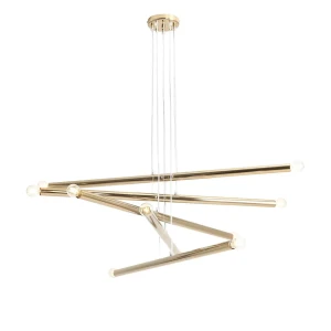 Aldex Lampa wisząca metalowa złota 10-punktowa 1072M30 z serii TUBO