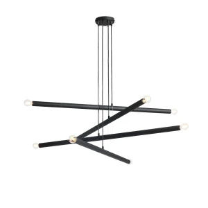 Aldex Lampa wisząca metalowa czarna 8-punktowa 1072P1 z serii TUBO