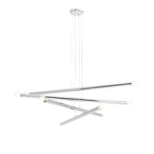 Aldex Lampa wisząca metalowa chromowana 8-punktowa 1072P4 z serii TUBO