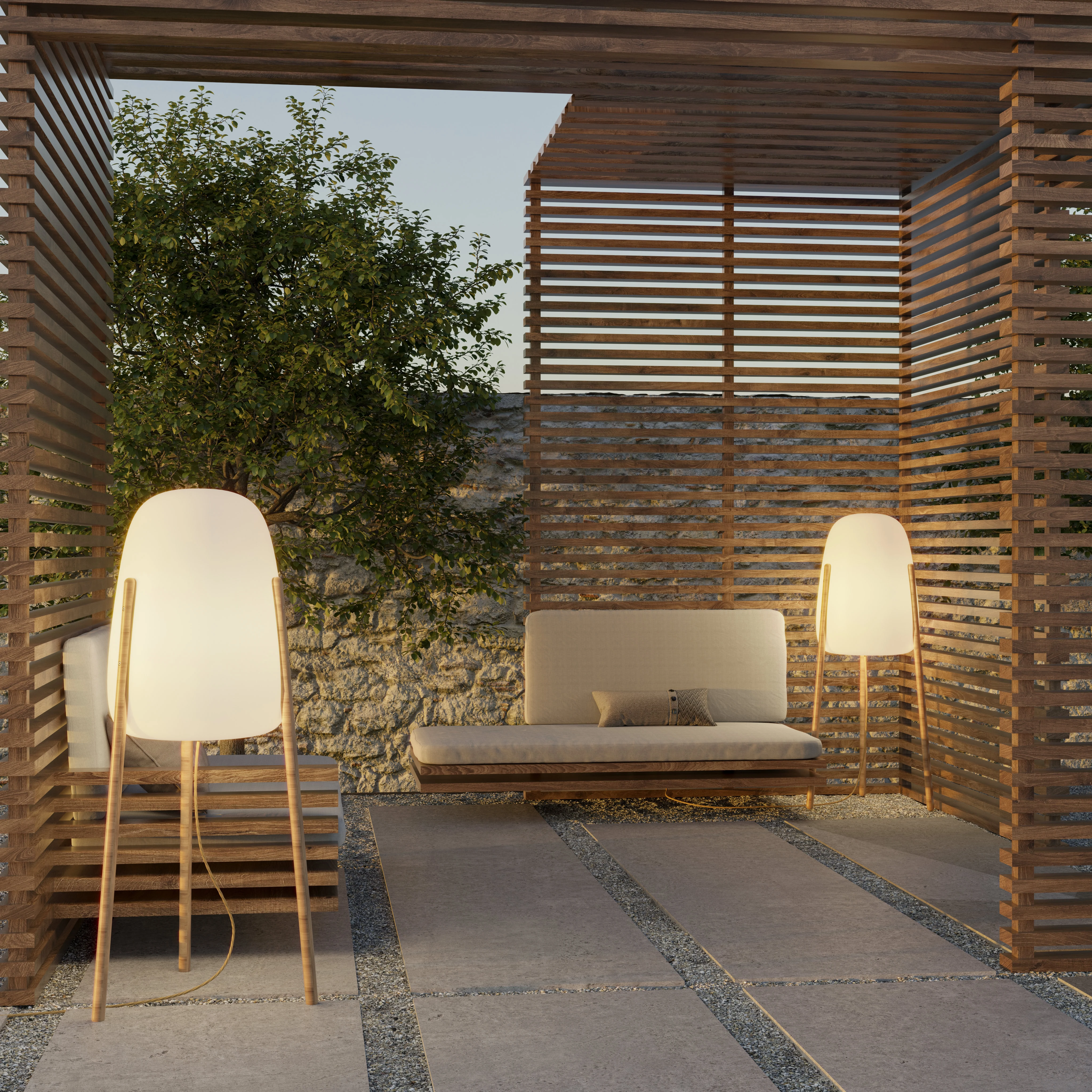 Lampa zewnętrzna boho biała 3086 ROCKET 145 CABLE – New Garden