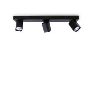 Lampa sufitowa RUDY PL3 SQUARE NERO 321516 - Ideal Lux