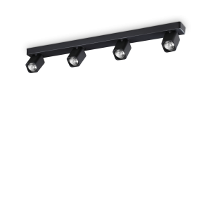 Lampa sufitowa RUDY PL4 SQUARE NERO 321523 - Ideal Lux