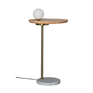 Lampa Podłogowa drewniany stolik ze szklaną kulą G9 Meblo ABR-SLMEBLO-G9 - Abruzzo