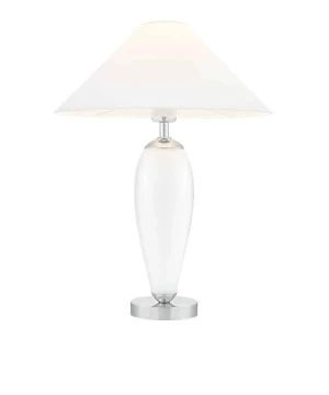 Lampa stołowa klasyczna z abażurem REA 40601101 biała - Kaspa