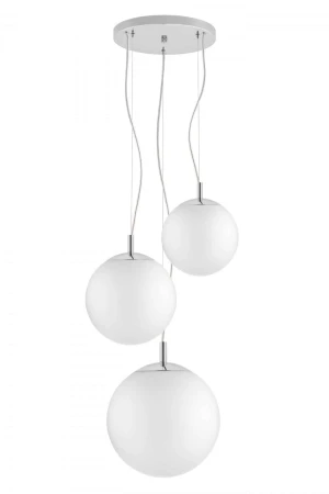 Lampa wisząca trzy białe kule ALUR 2 10724303 chrom - Kaspa
