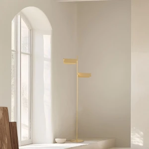 FLOOR LED LIGHT nowoczesna lampa podogowa szczotkowane zoto ruchome deflektory 25194 Zambelis