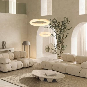 Round Alabaster Ekskluzywna duza lampa wiszaca LED mosiadz TRIAC 2544 Zambelis