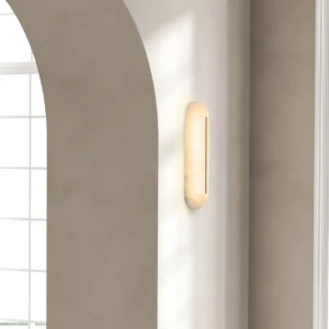 Alabaster Nowoczesny kinkiet scienny LED mosiezny dekoracyjny 2546 Zambelis