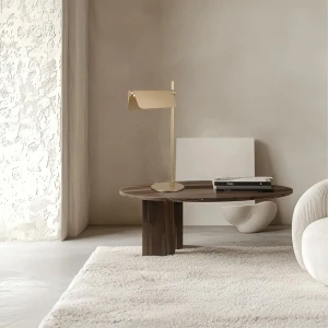 TABLE LED LIGHT elegancka lampka biurkowa szczotkowane zoto z ruchomymi osonami 25193 Zambelis