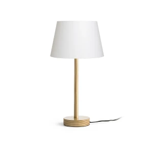 Lampa stołowa biała drewniana z abażurem 24cm 153 R14033 - Rendl