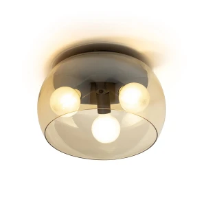 Lampa sufitowa szklana bursztynowa czarna 40cm 3-punktowa z serii Rendl R14132 - Rendl