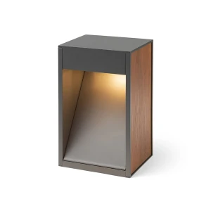 Słupek zewnętrzny antracytowy z drewnianymi wstawkami 30cm IP65 R14174 - Rendl