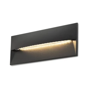 Kinkiet wpuszczany LED czarny prostokątny IP65 27cm R14207 - Rendl