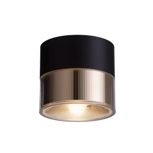 Reflektor sufitowy LED czarno-złoty okrągły 10cm R14217 - Rendl