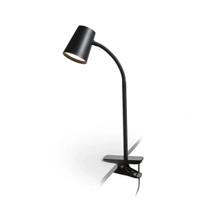 Lampa biurkowa z klipsem czarna LED ściemnialna z elastycznym ramieniem R14283 - Rendl